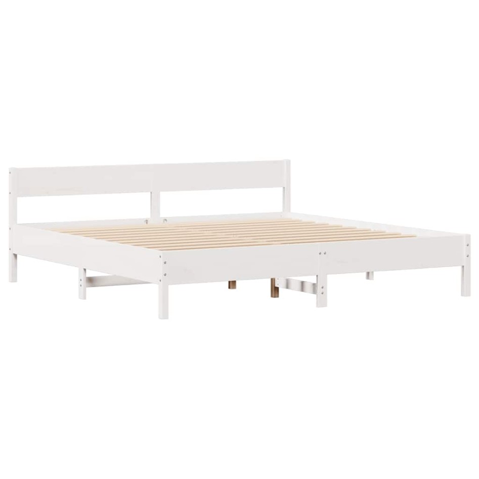 Estructura de cama sin colchón madera maciza blanca 200x200