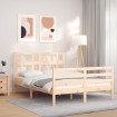 Estructura de cama de matrimonio con cabecero madera maciza