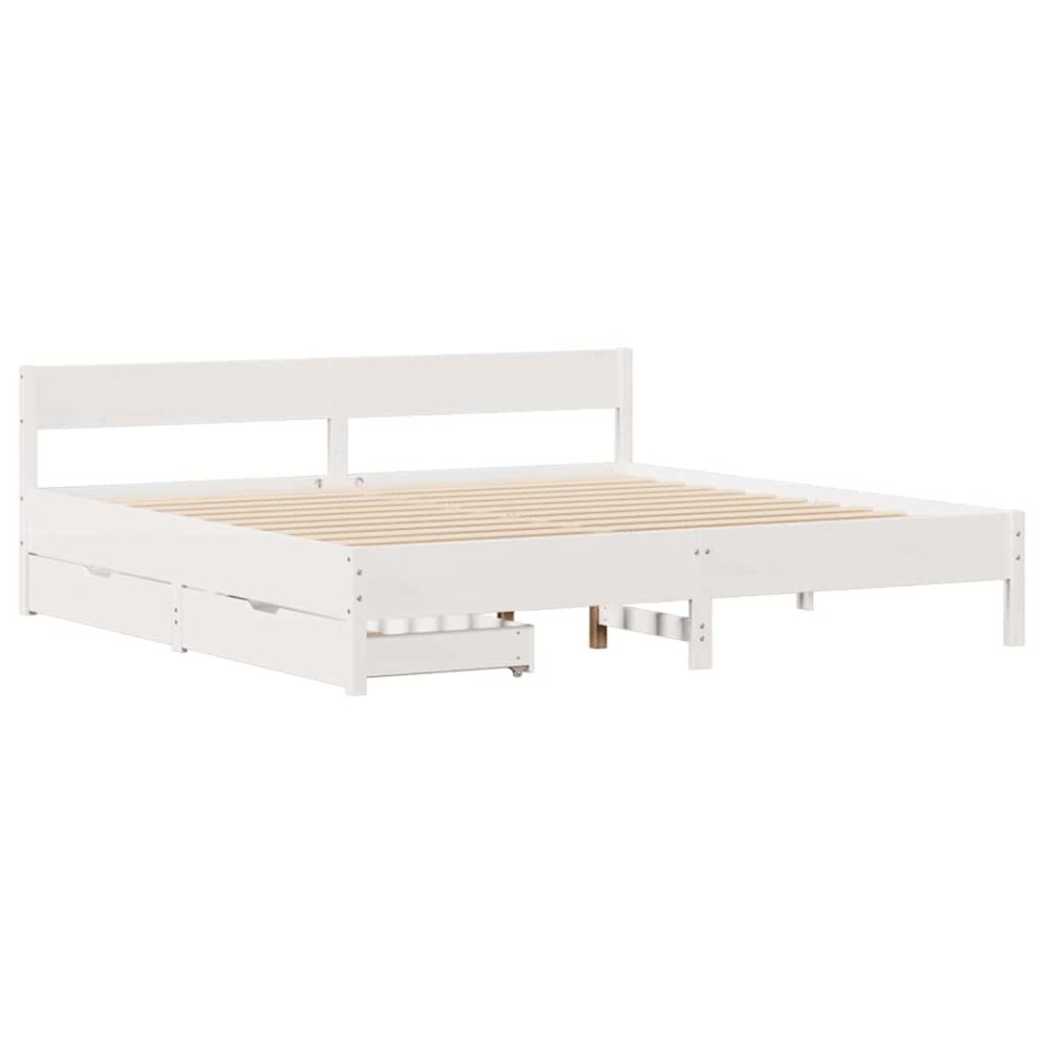 Estructura de cama sin colchón madera maciza de pino 160x200