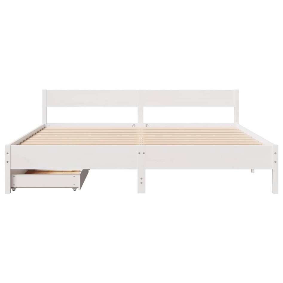 Estructura de cama sin colchón madera maciza de pino 160x200