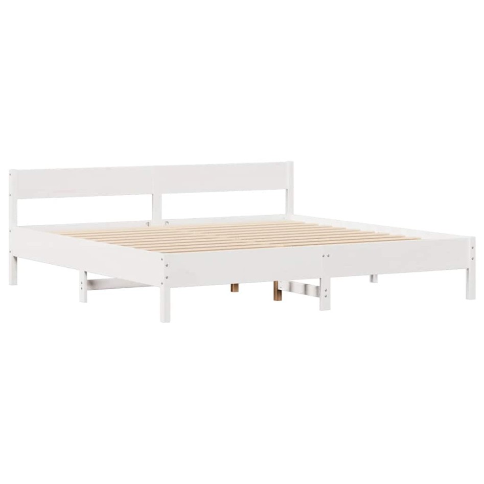 Estructura de cama sin colchón madera maciza de pino 160x200