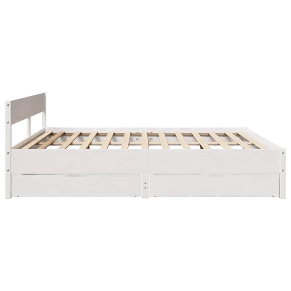 Estructura de cama sin colchón madera maciza de pino 160x200