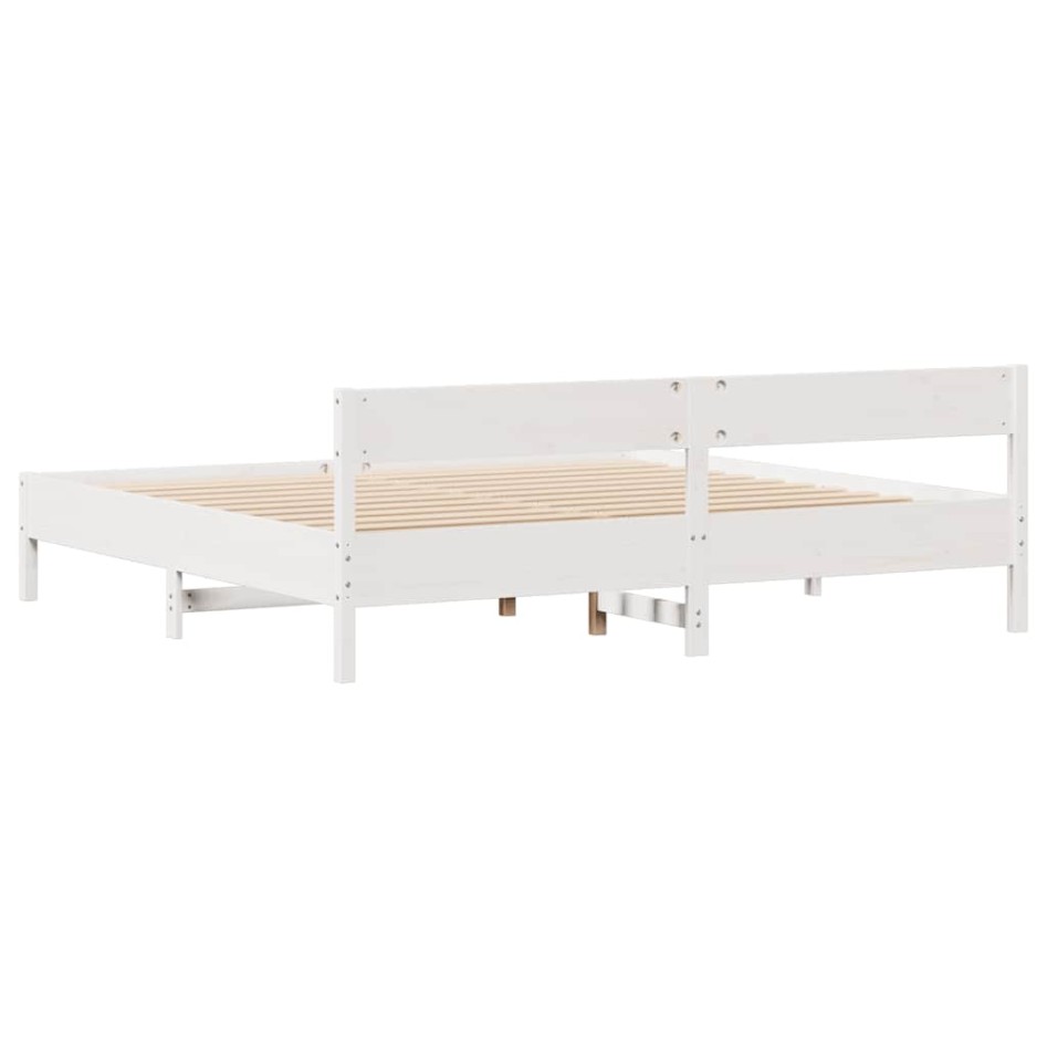 Estructura de cama sin colchón madera maciza de pino 160x200