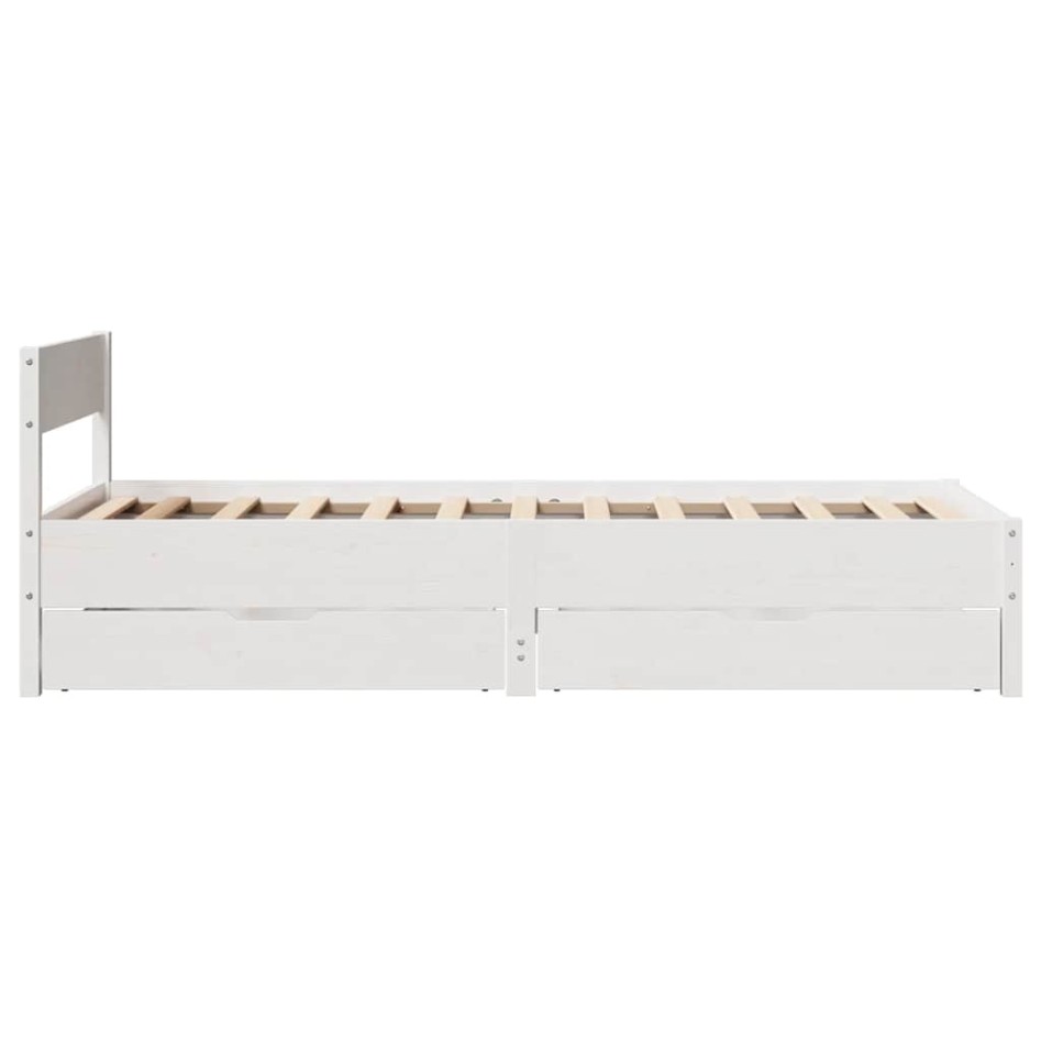 Estructura de cama sin colchón madera de pino blanca 90x200