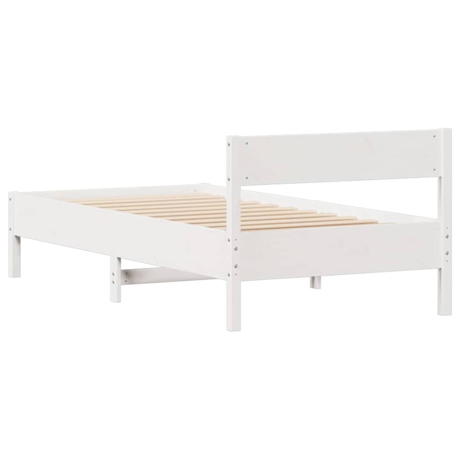 Estructura de cama sin colchón madera de pino blanca 90x200