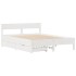 Estructura de cama sin colchón madera de pino blanco 135x190
