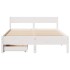Estructura de cama sin colchón madera de pino blanco 135x190
