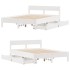 Estructura de cama sin colchón madera de pino blanco 135x190