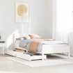 Estructura de cama sin colchón madera maciza blanca 90x190 cm