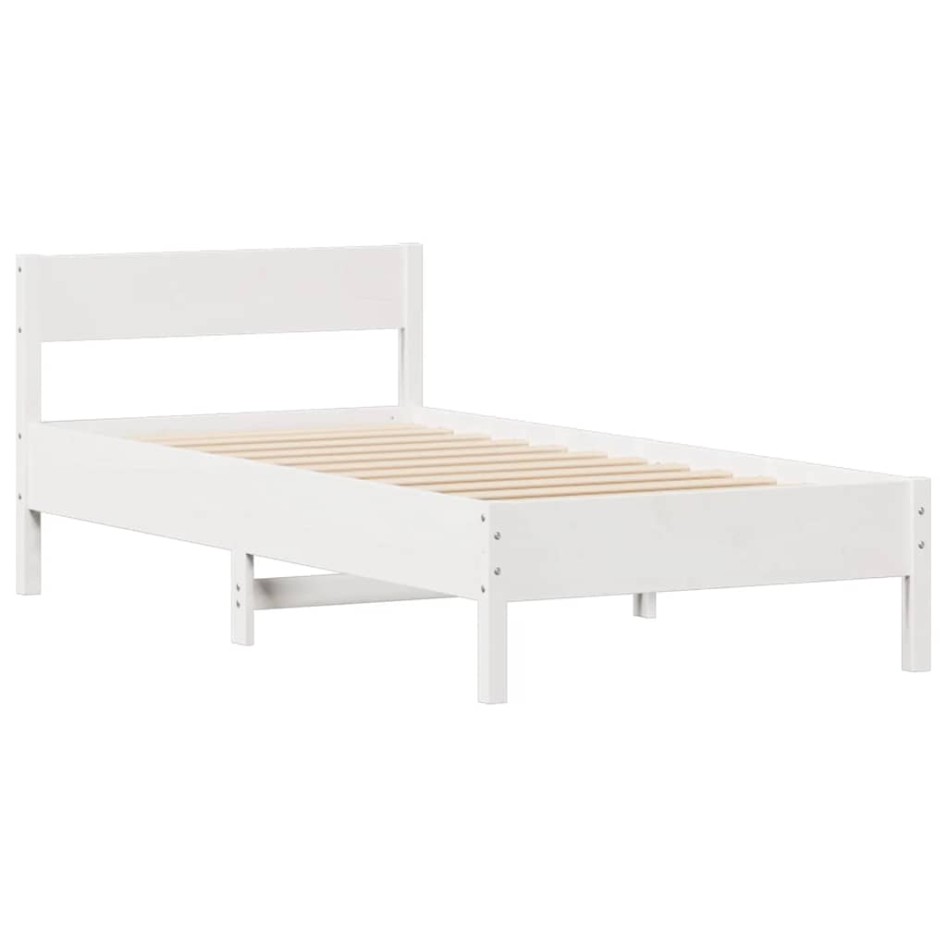 Estructura de cama sin colchón madera maciza blanca 90x190
