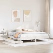 Estructura de cama sin colchón madera maciza blanca 200x200 cm