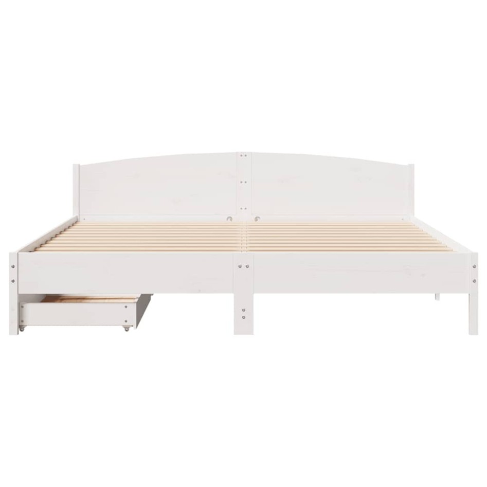 Estructura de cama sin colchón madera maciza blanca 200x200