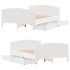 Estructura de cama sin colchón madera de pino blanca 150x200