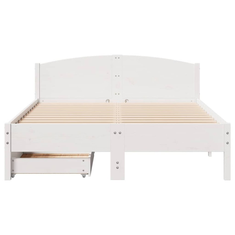 Estructura de cama sin colchón madera de pino blanco 135x190