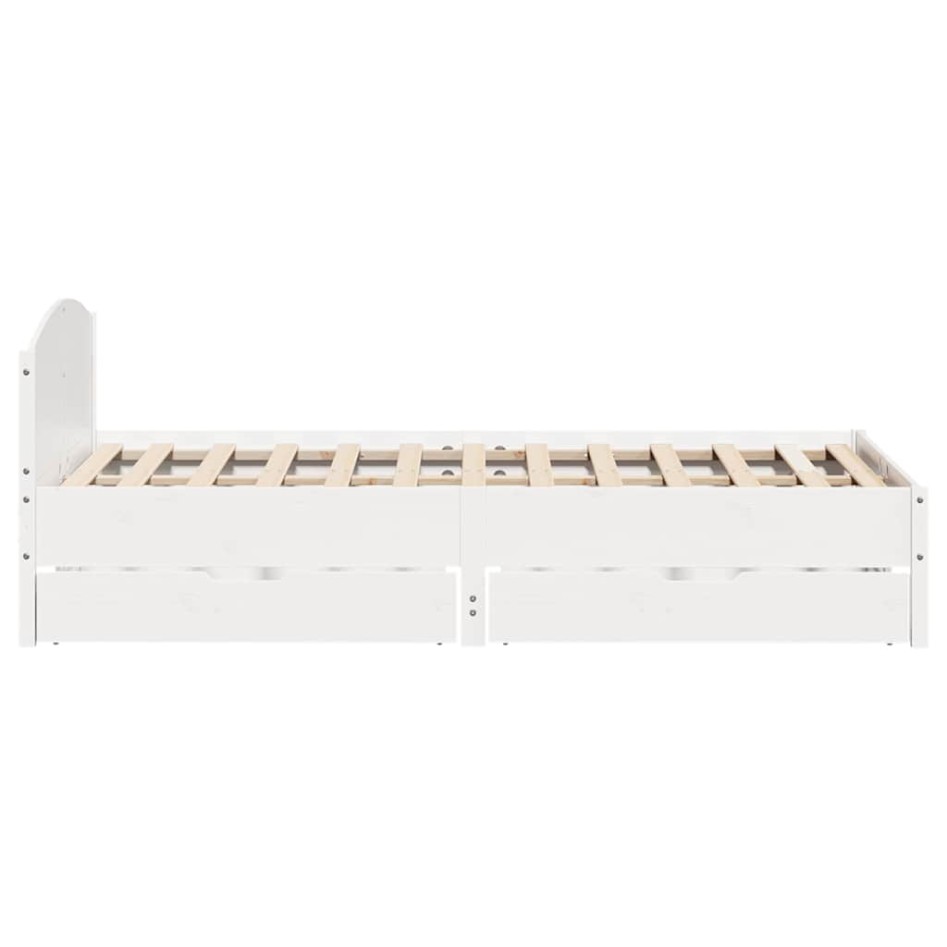 Estructura de cama sin colchón madera de pino blanco 135x190