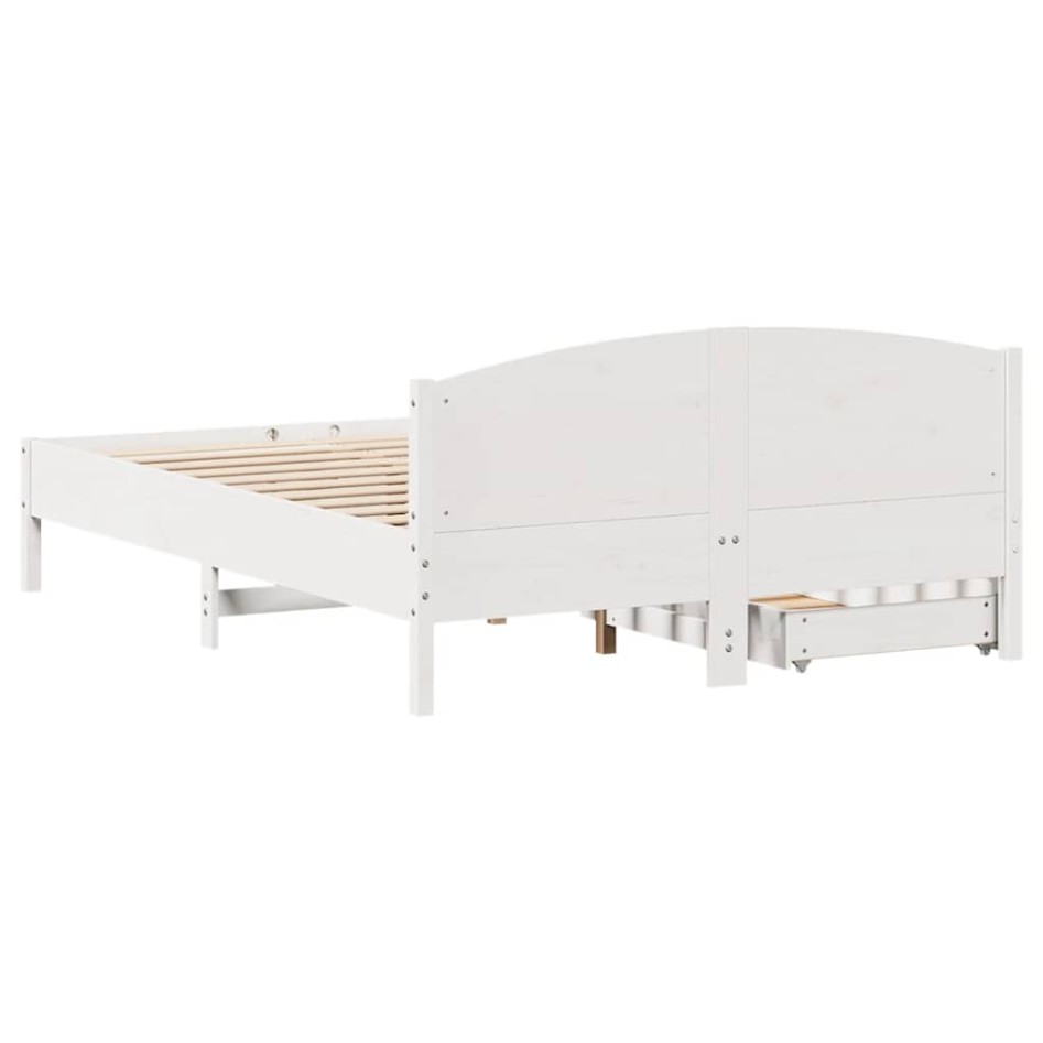 Estructura de cama sin colchón madera de pino blanco 135x190