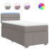 Cama box spring con colchón tela gris taupe 100x200