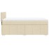 Cama box spring con colchón tela color crema 100x200