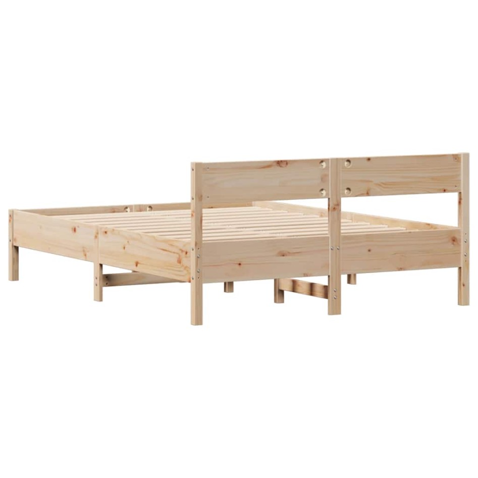 Estructura de cama sin colchón madera maciza de pino 120x190