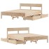 Estructura de cama sin colchón madera maciza de pino 120x190