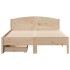 Estructura de cama sin colchón madera maciza de pino 160x200