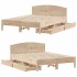 Estructura de cama sin colchón madera maciza de pino 160x200