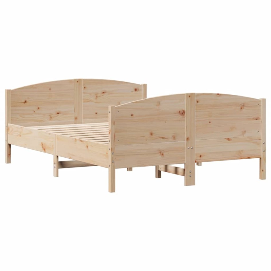 Estructura de cama sin colchón madera maciza de pino 120x190