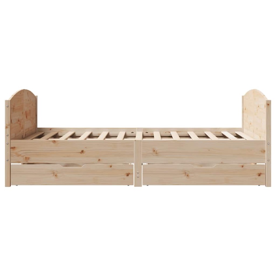 Estructura de cama sin colchón madera maciza de pino 120x190