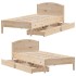 Estructura de cama sin colchón madera maciza de pino 100x200