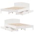 Estructura de cama sin colchón madera maciza blanca 120x190