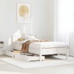 Estructura de cama sin colchón madera maciza blanca 90x190 cm