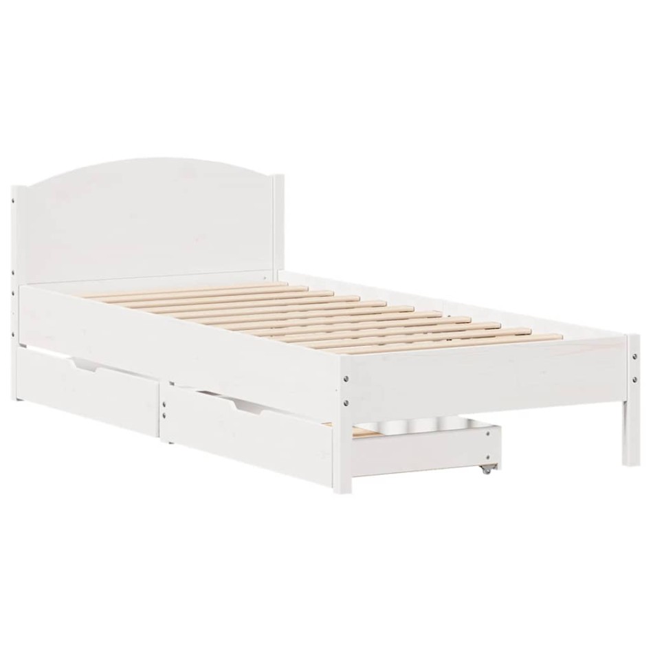 Estructura de cama sin colchón madera maciza blanca 90x190