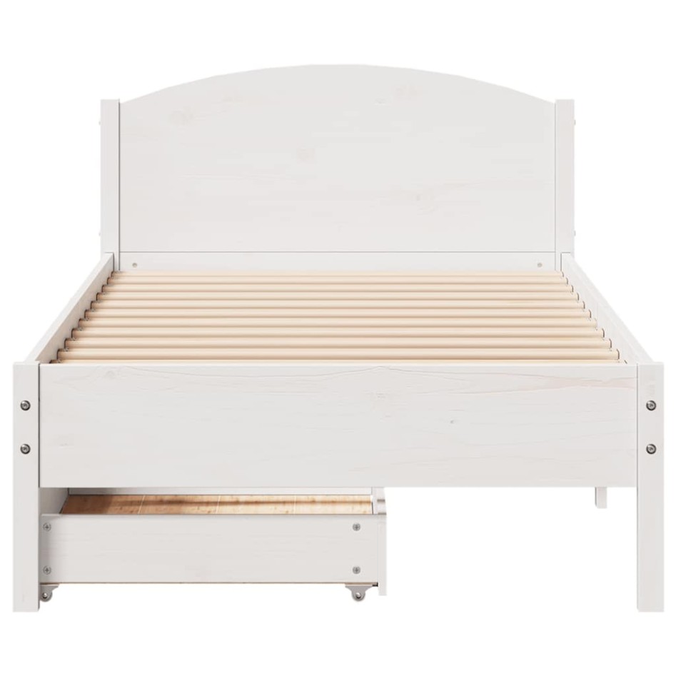 Estructura de cama sin colchón madera maciza blanca 90x190