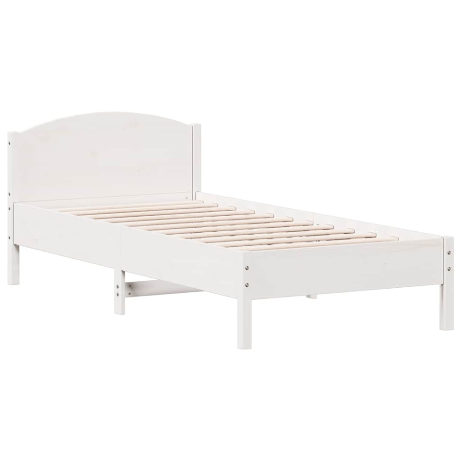 Estructura de cama sin colchón madera maciza blanca 90x190