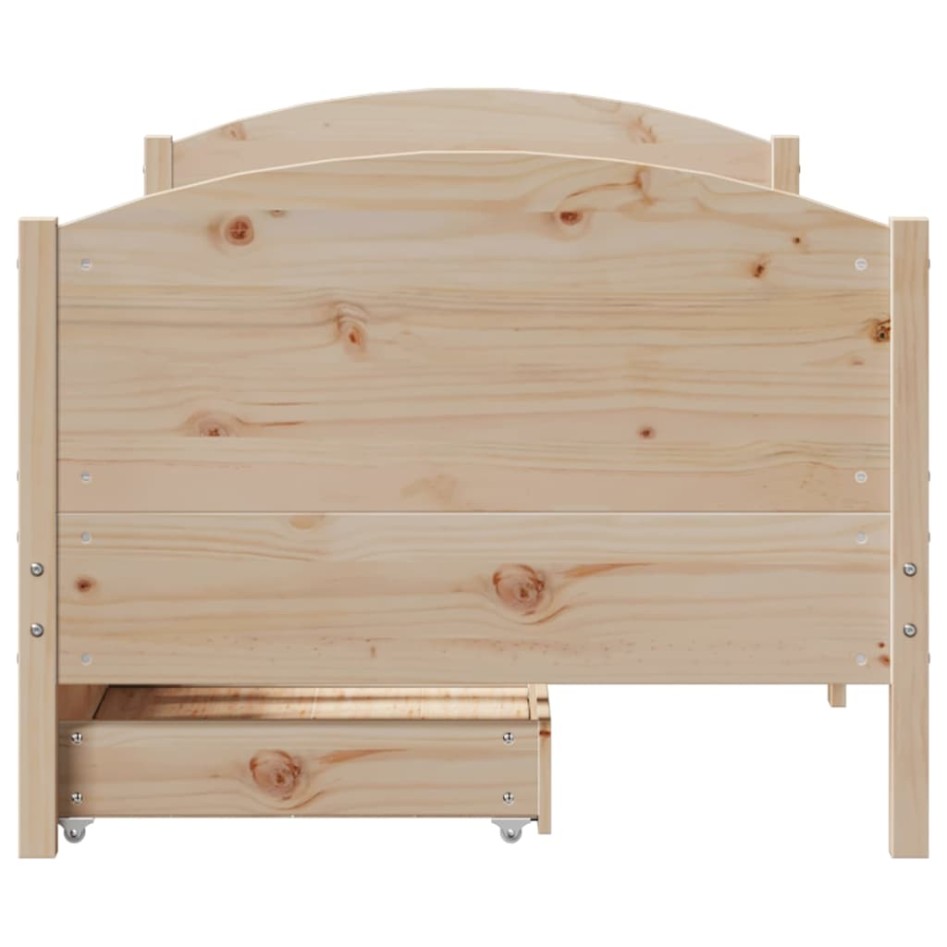 Estructura de cama sin colchón madera maciza de pino 90x190