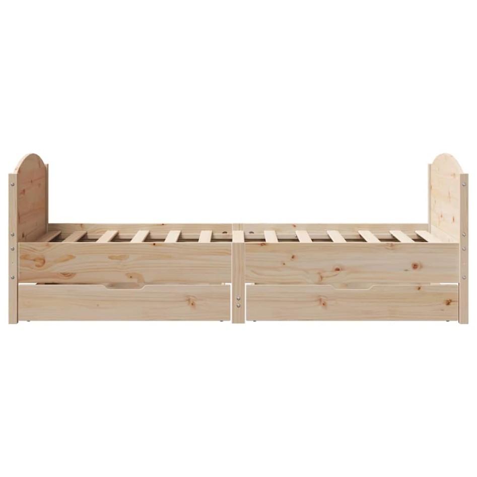 Estructura de cama sin colchón madera maciza de pino 90x190