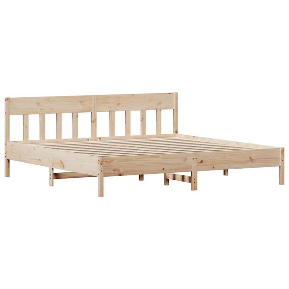 Estructura de cama sin colchón madera maciza de pino 200x200