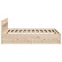 Estructura de cama sin colchón madera maciza de pino 200x200