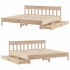 Estructura de cama sin colchón madera maciza de pino 200x200