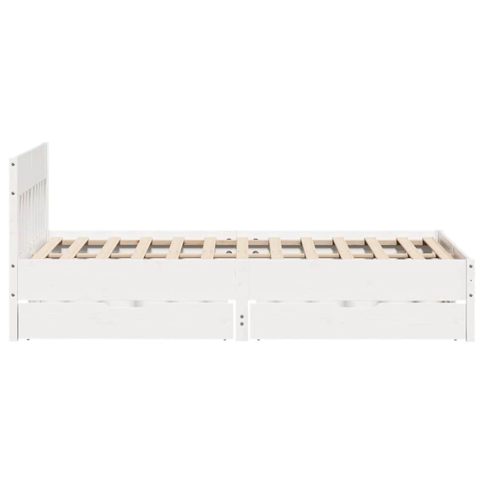 Estructura de cama sin colchón madera maciza de pino 160x200