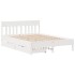 Estructura de cama sin colchón madera de pino blanco 135x190