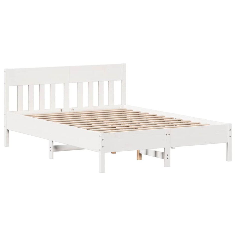 Estructura de cama sin colchón madera de pino blanco 135x190