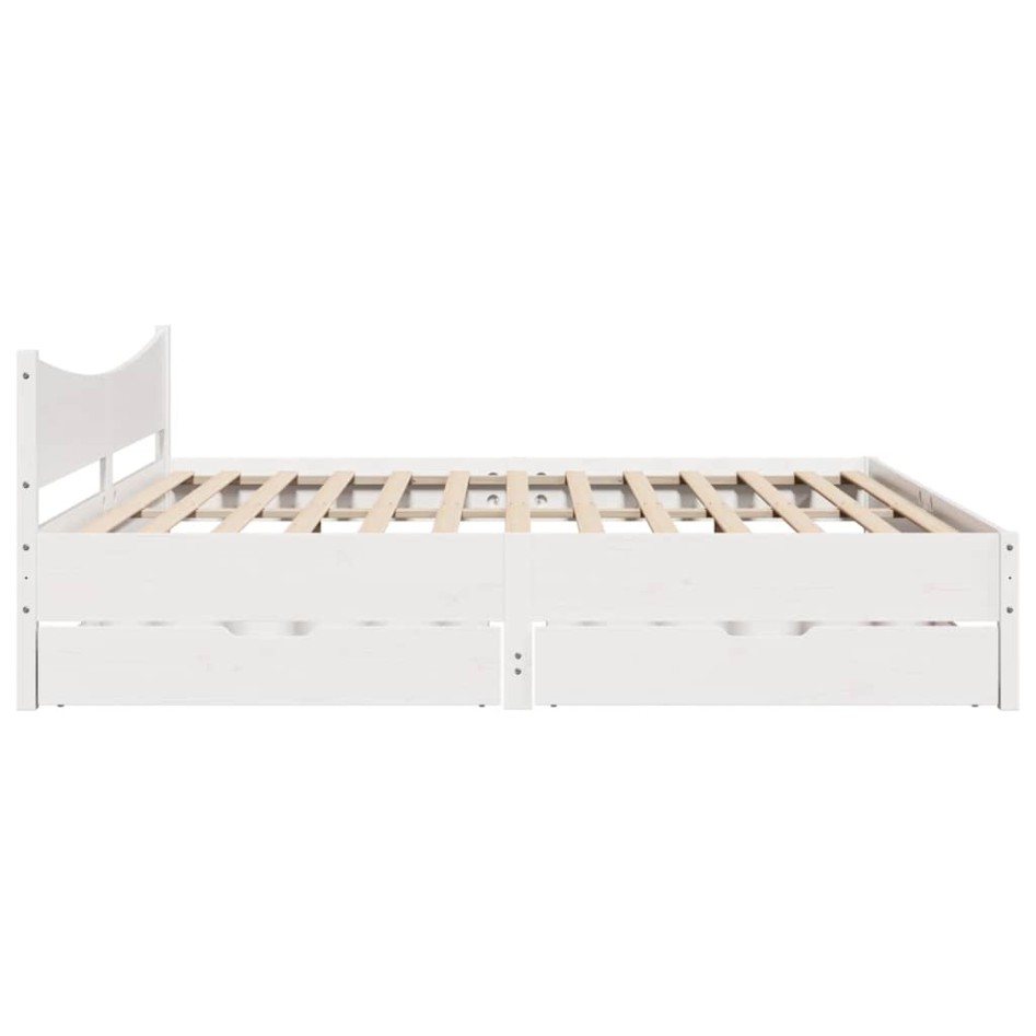 Estructura de cama con cajones madera maciza de pino 200x200