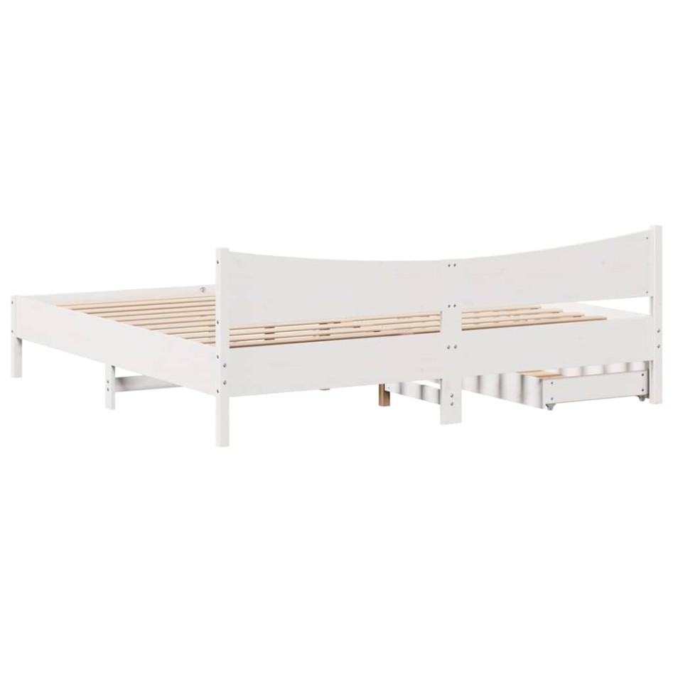 Estructura de cama con cajones madera maciza de pino 200x200