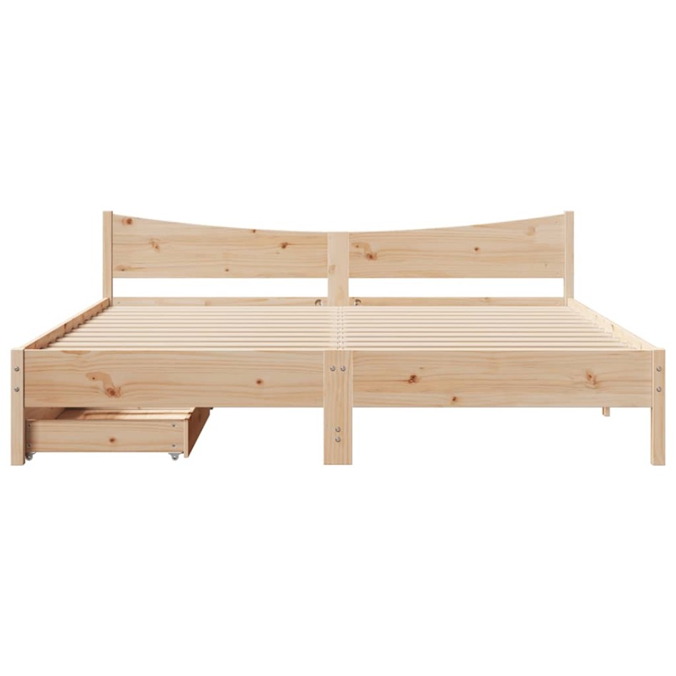 Estructura de cama con cajones madera maciza de pino 180x200