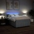 Cama box spring con colchón tela gris claro 160x200
