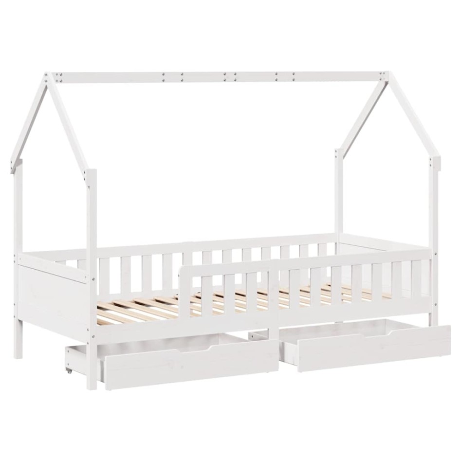 Estructura de cama para niños con cajones madera pino 80x200