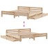 Estructura de cama sin colchón madera maciza de pino 200x200