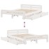 Estructura de cama sin colchón madera de pino blanca 140x200