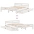 Estructura de cama sin colchón madera de pino blanca 140x190